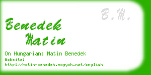 benedek matin business card